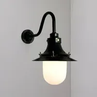 Ship's Decklight Wall Light - Black, Glass