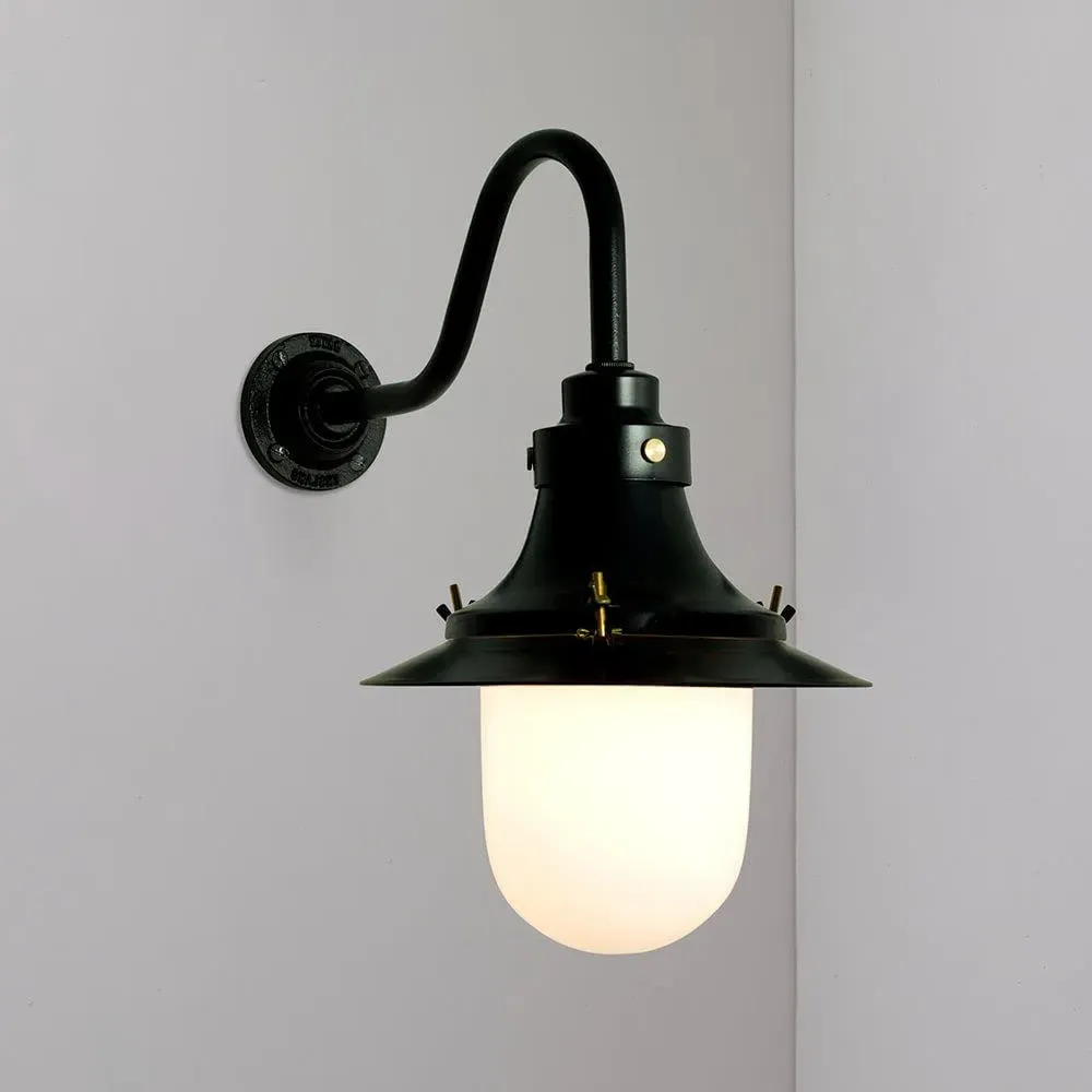 Ship's Decklight Wall Light - Black, Glass image