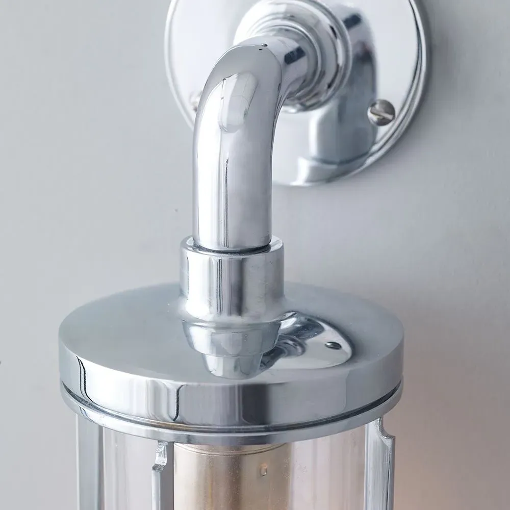 Ship's Well Glass Wall Light - Polished Brass, Clear Glass