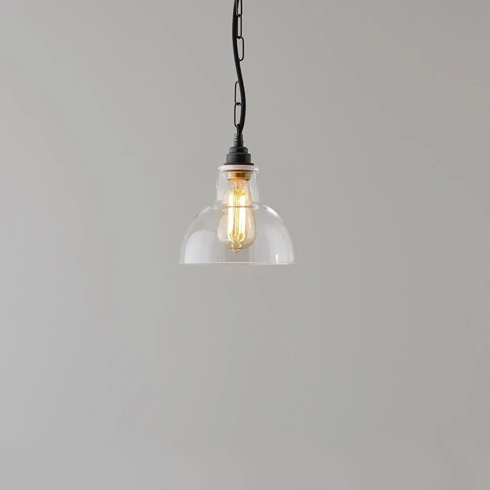 Size 1 Pendant Light - Clear Glass, Brass
