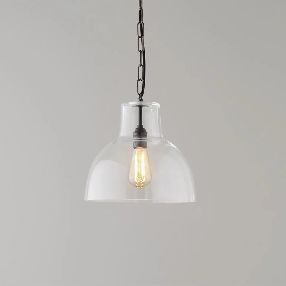 Size 2 Pendant Light - Clear Glass, Brass
