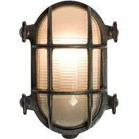Small Oval Bulkhead Light - Weathered Brass