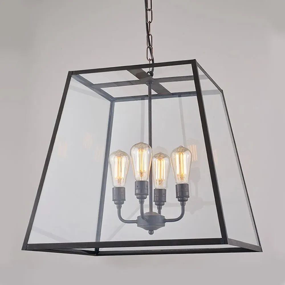 Small Pendant Light Industrial - Clear Glass