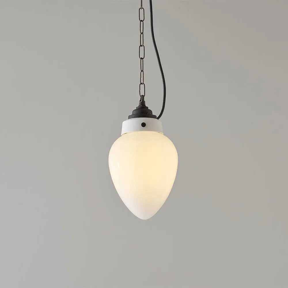 Small Pendant Light IP Rated - Opal Glass