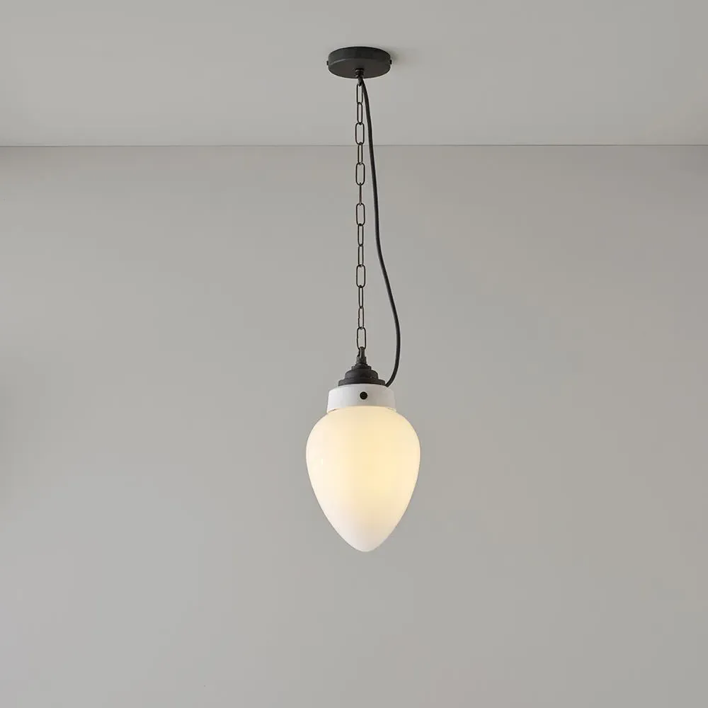 Small Pendant Light IP Rated - Opal Glass