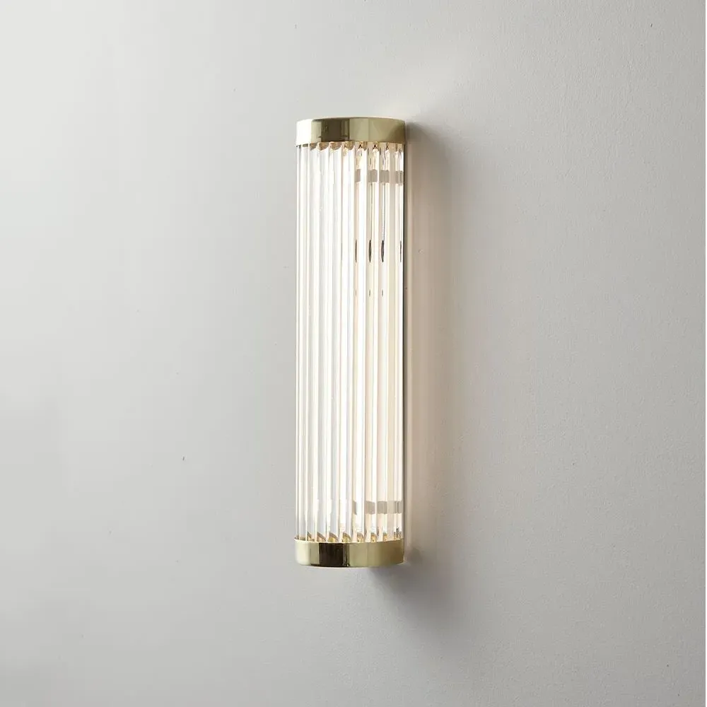 Small Pillar Light IP44 LED - Polished Brass, Glass image
