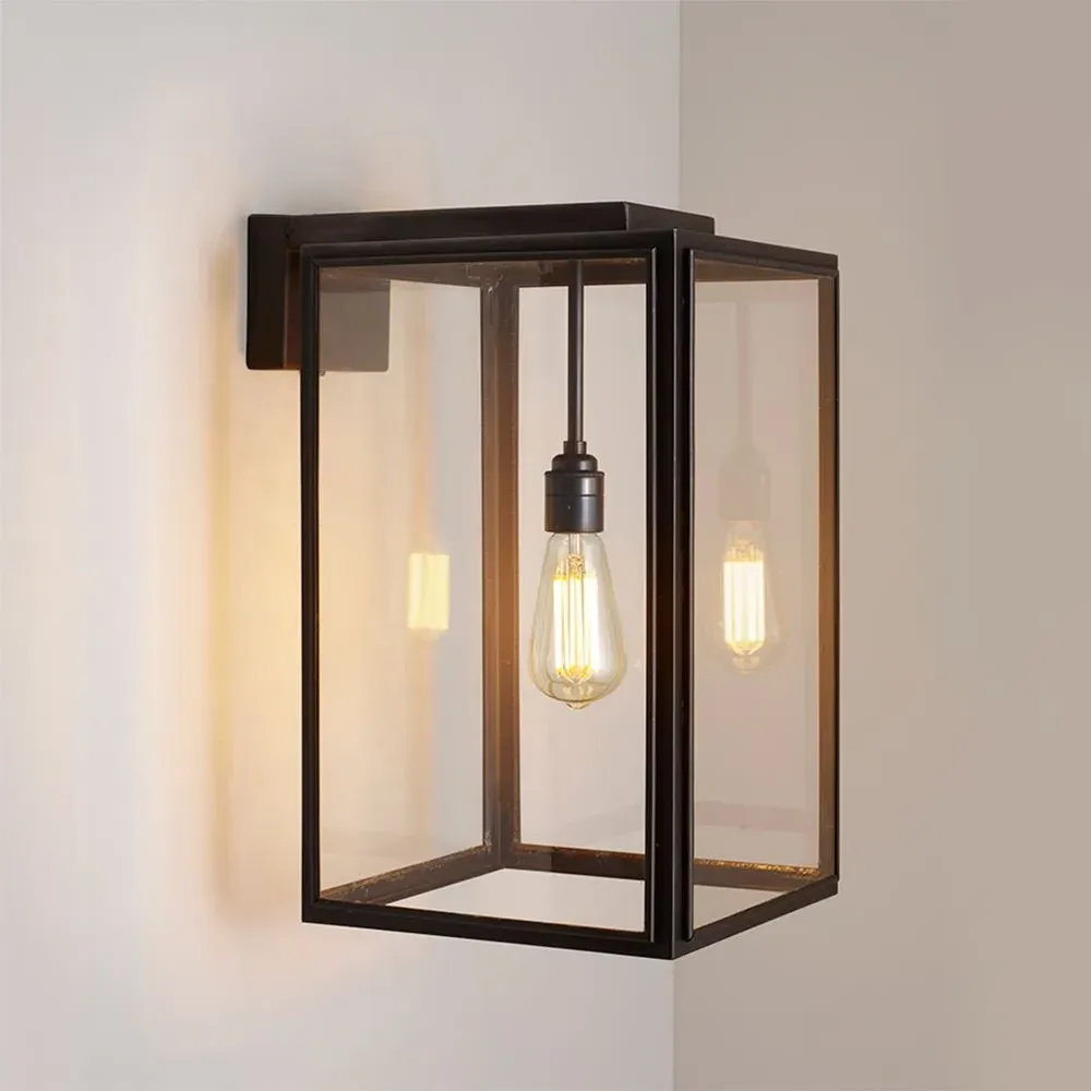 Small Wall Light with Glass Panels - Brass