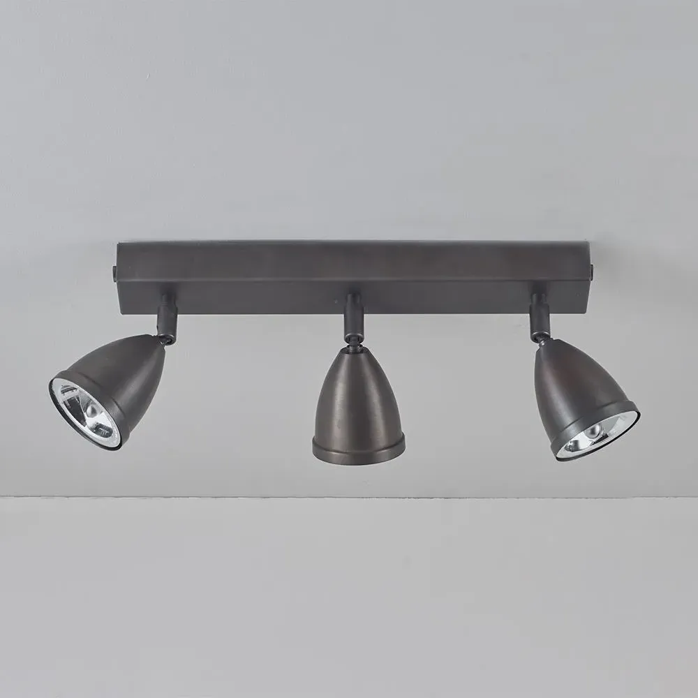 Triple LED Spotlight - Weathered Brass, Metal