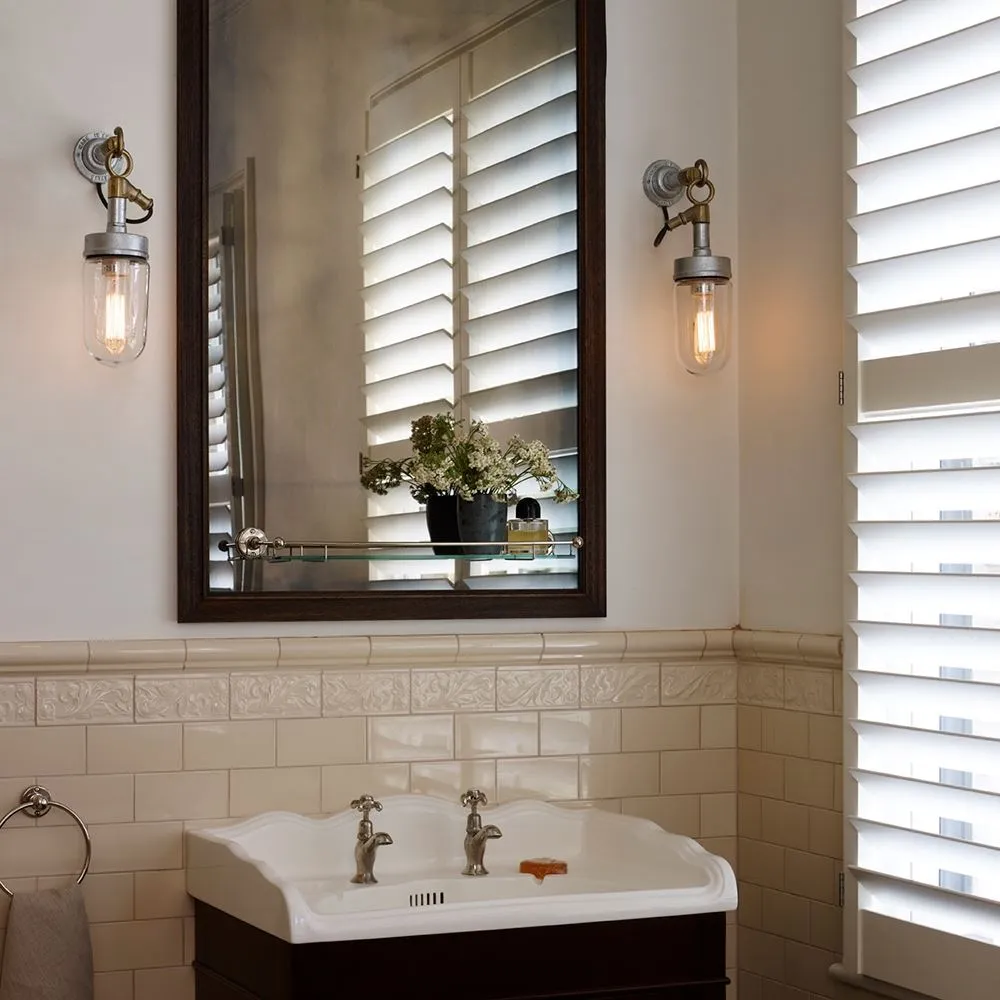 Wall Light with Glass Shade - Clear, Metal