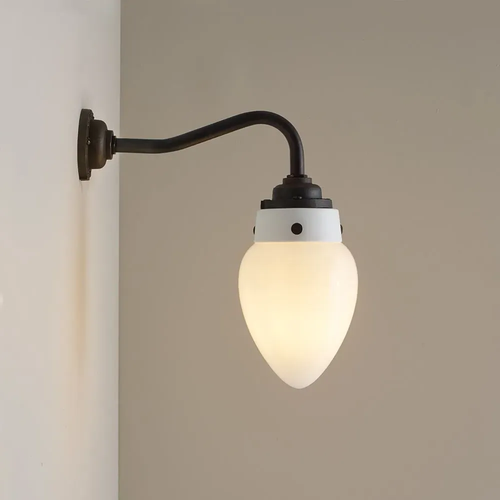 Wall Light with Opal Glass - Brass, Ceramic image