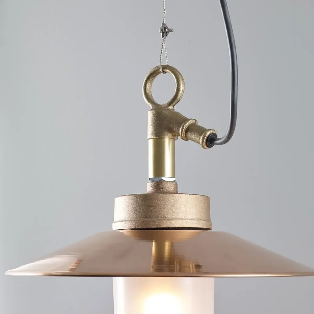 Well Glass Pendant Light with Visor - Gunmetal