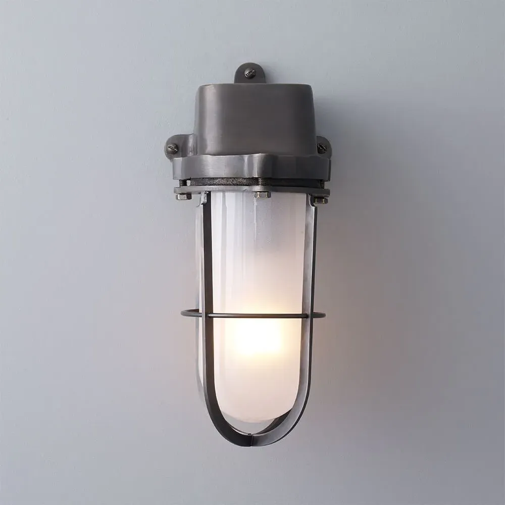 Well Glass Wall Light - Clear, Weathered Brass