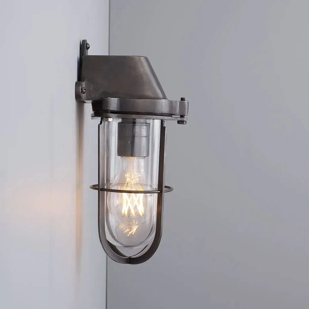 Well Glass Wall Light - Clear, Weathered Brass image