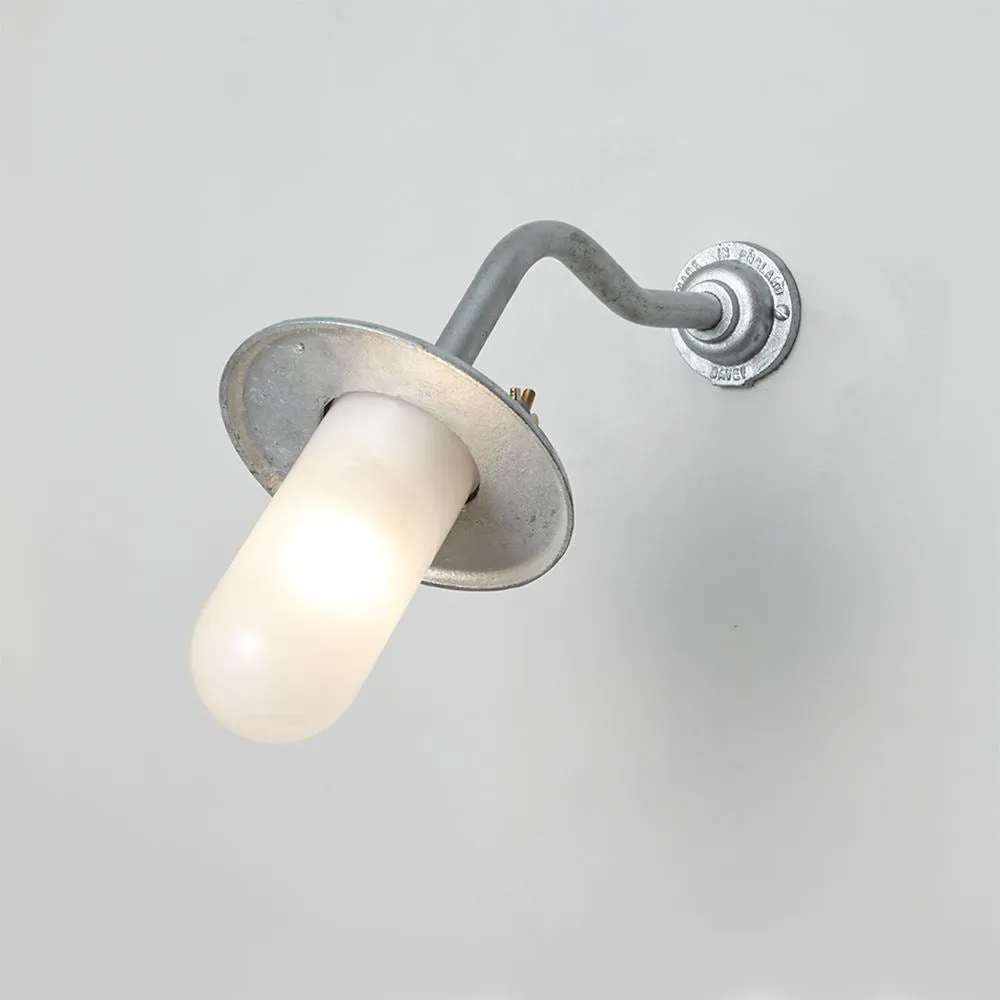 Wing-nut Well Glass Light - Galvanised, Frosted Glass