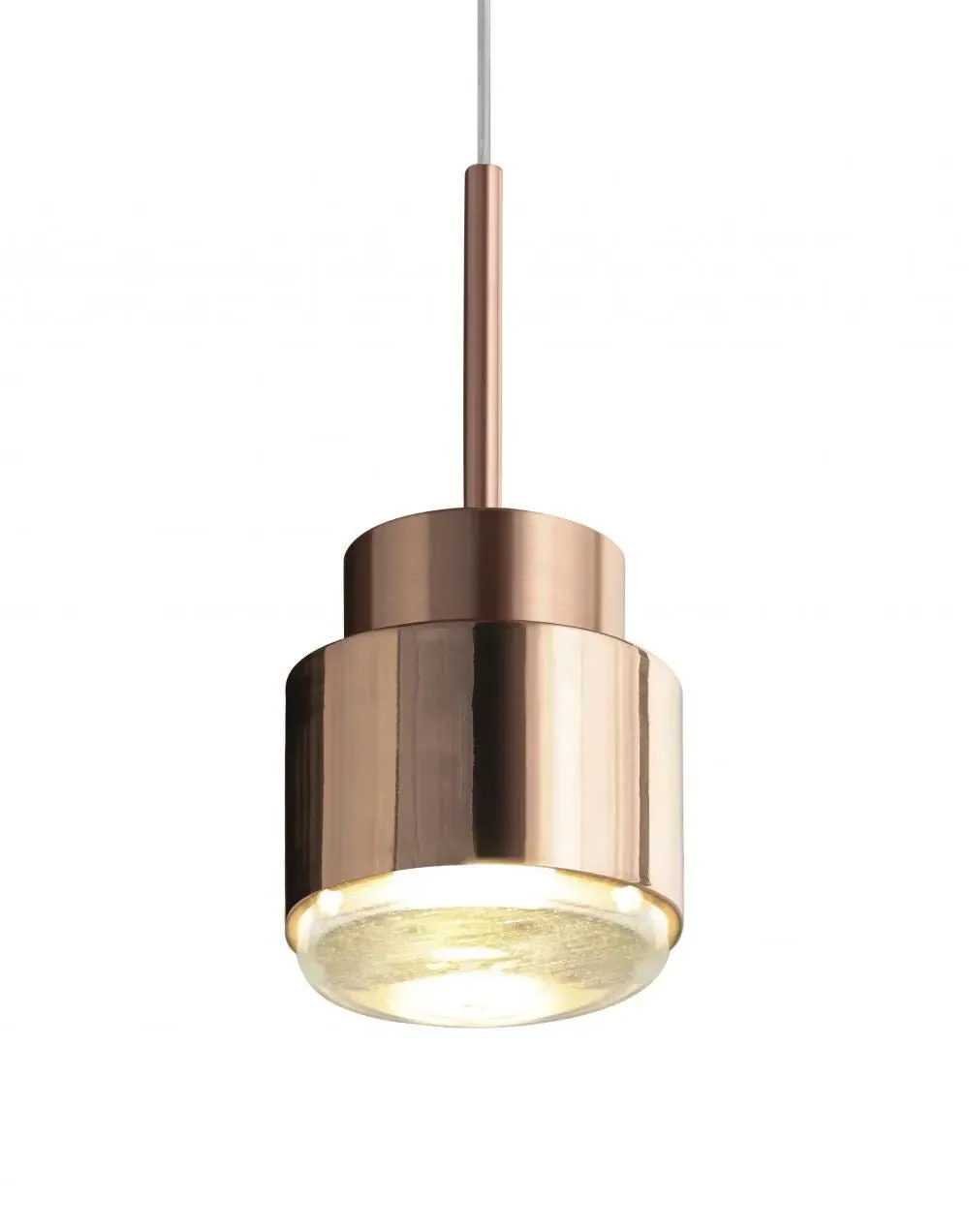 Handblown Glass Pendant Light - Brass