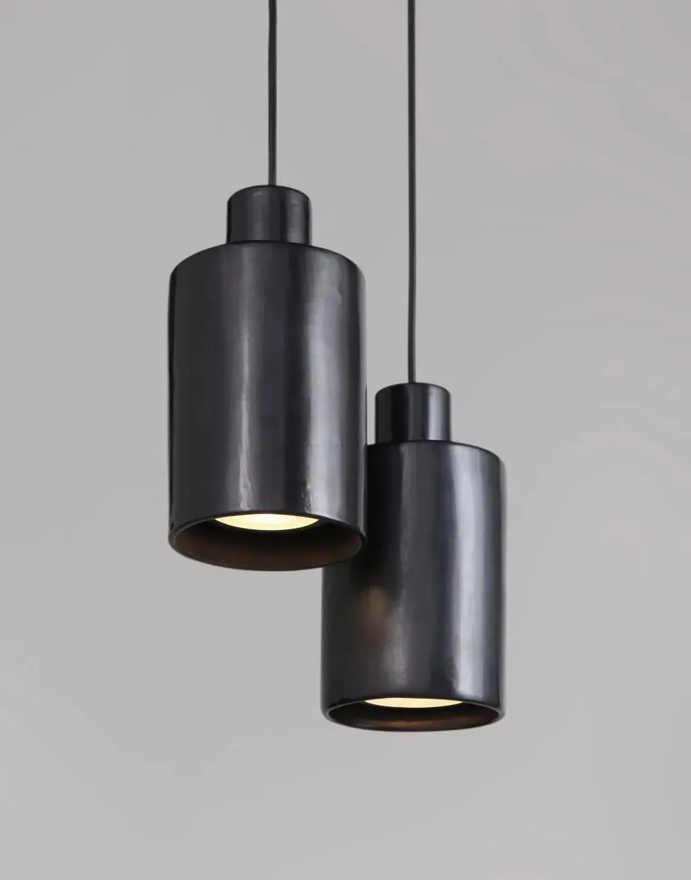 Large Can Pendant Light - Black, Clay