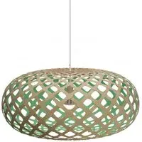 Extra Large Pendant Light with Curves - Aqua, Bamboo