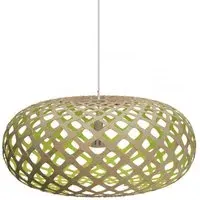 Extra Large Pendant Light with Curves - Lime, Bamboo