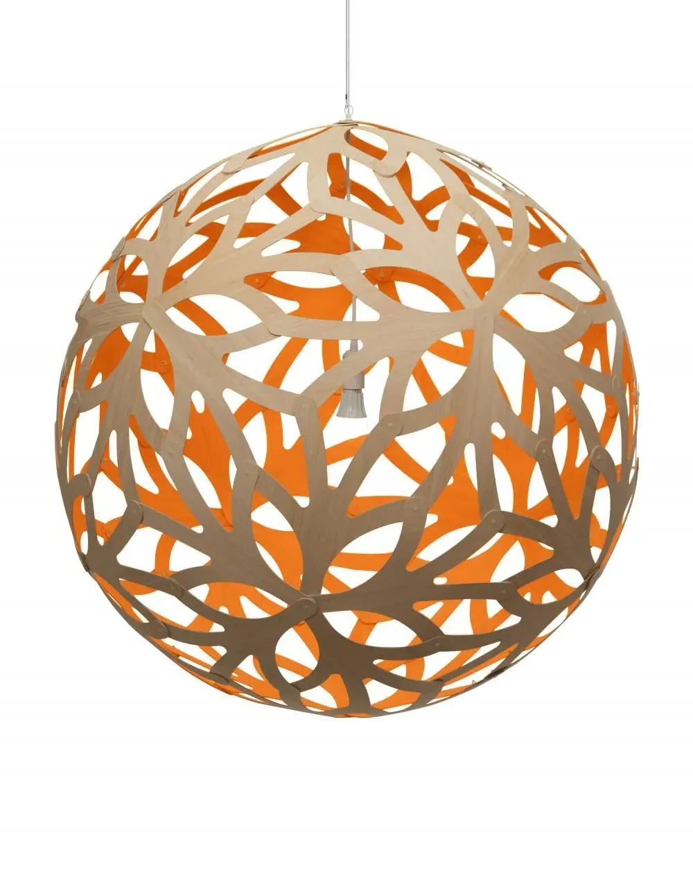Floral Extra Large Pendant Light - Orange, Bamboo