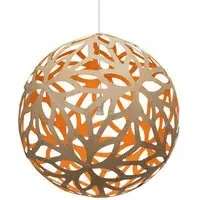 Floral Large Pendant Light - Orange, Bamboo