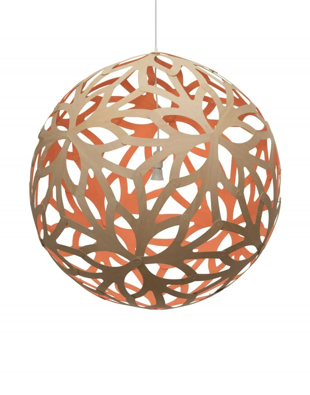 Floral Large Pendant Light - Pink, Bamboo