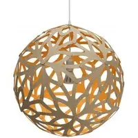 Floral Medium Pendant Light - Orange, Bamboo