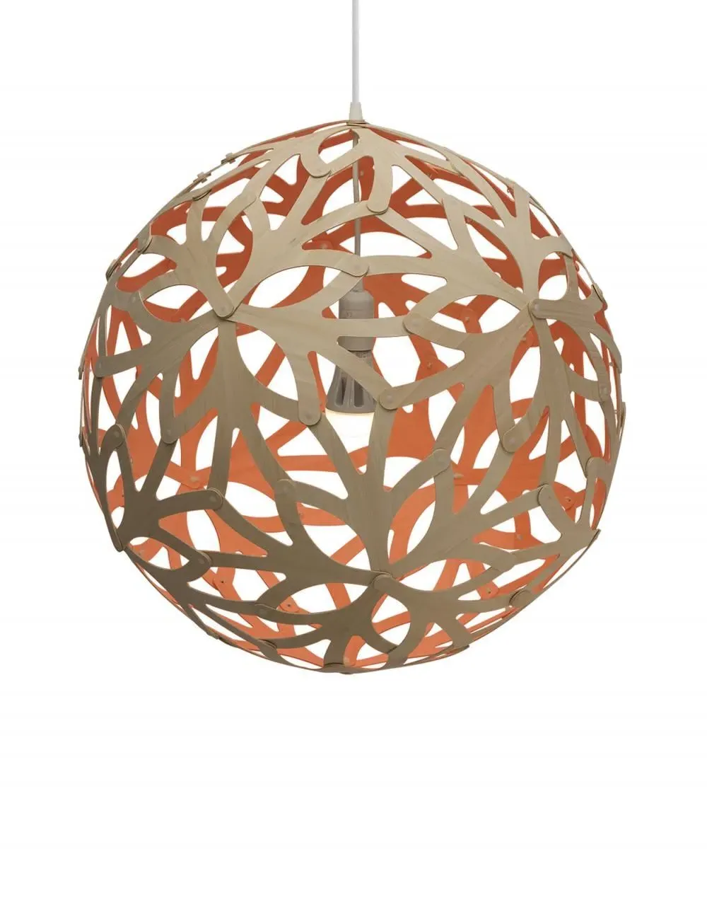 Floral Medium Pendant Light - Pink, Bamboo