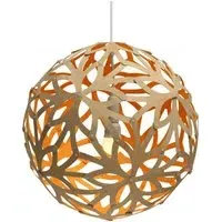 Floral Small Pendant Light - Orange, Bamboo