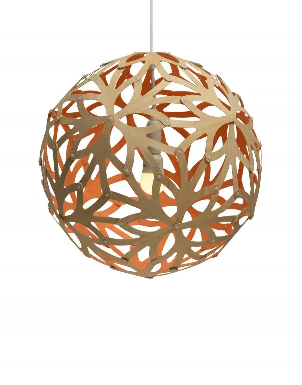 Floral Small Pendant Light - Pink, Bamboo image