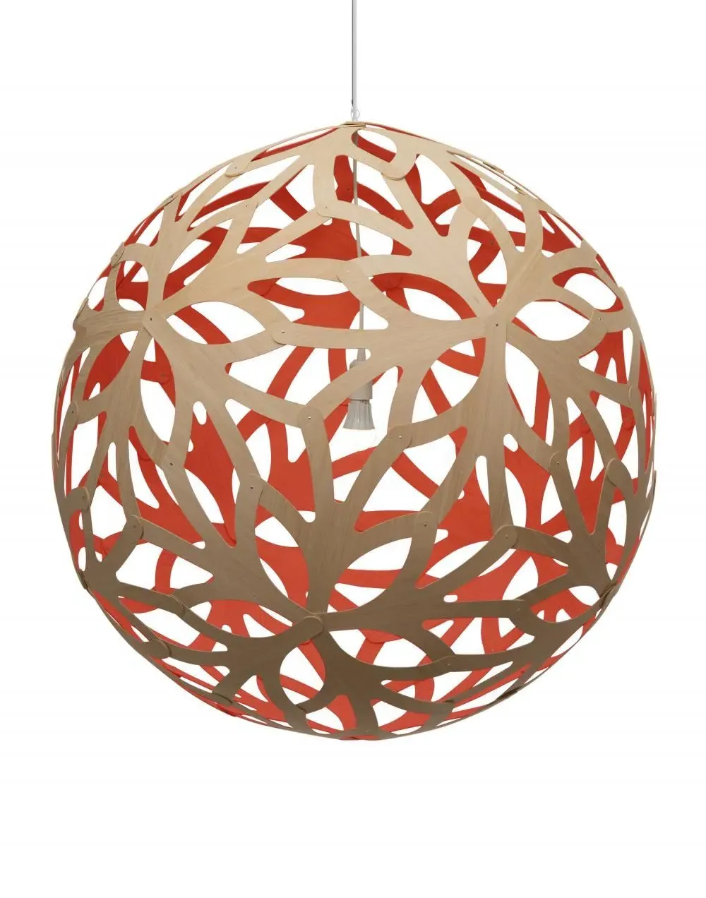 Giant Floral Pendant Light - Red, Bamboo