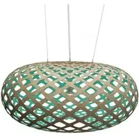 Giant Pendant Light with Curves - Aqua, Bamboo