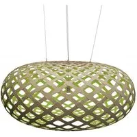 Giant Pendant Light with Curves - Lime, Bamboo