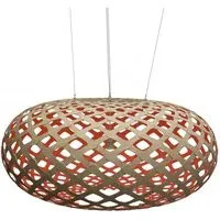 Giant Pendant Light with Red Interior - Bamboo