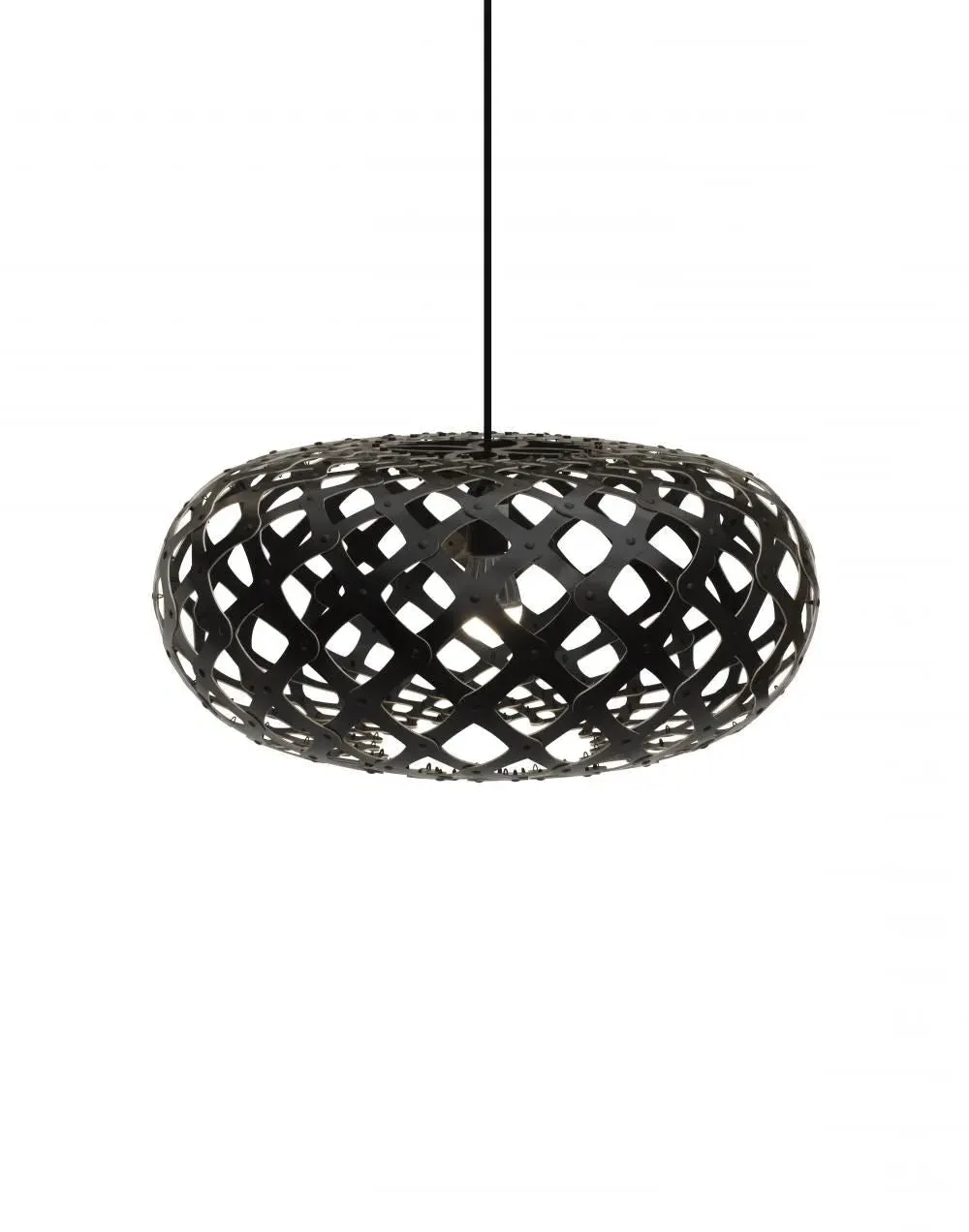 Kina Medium Pendant Light - Black, Bamboo