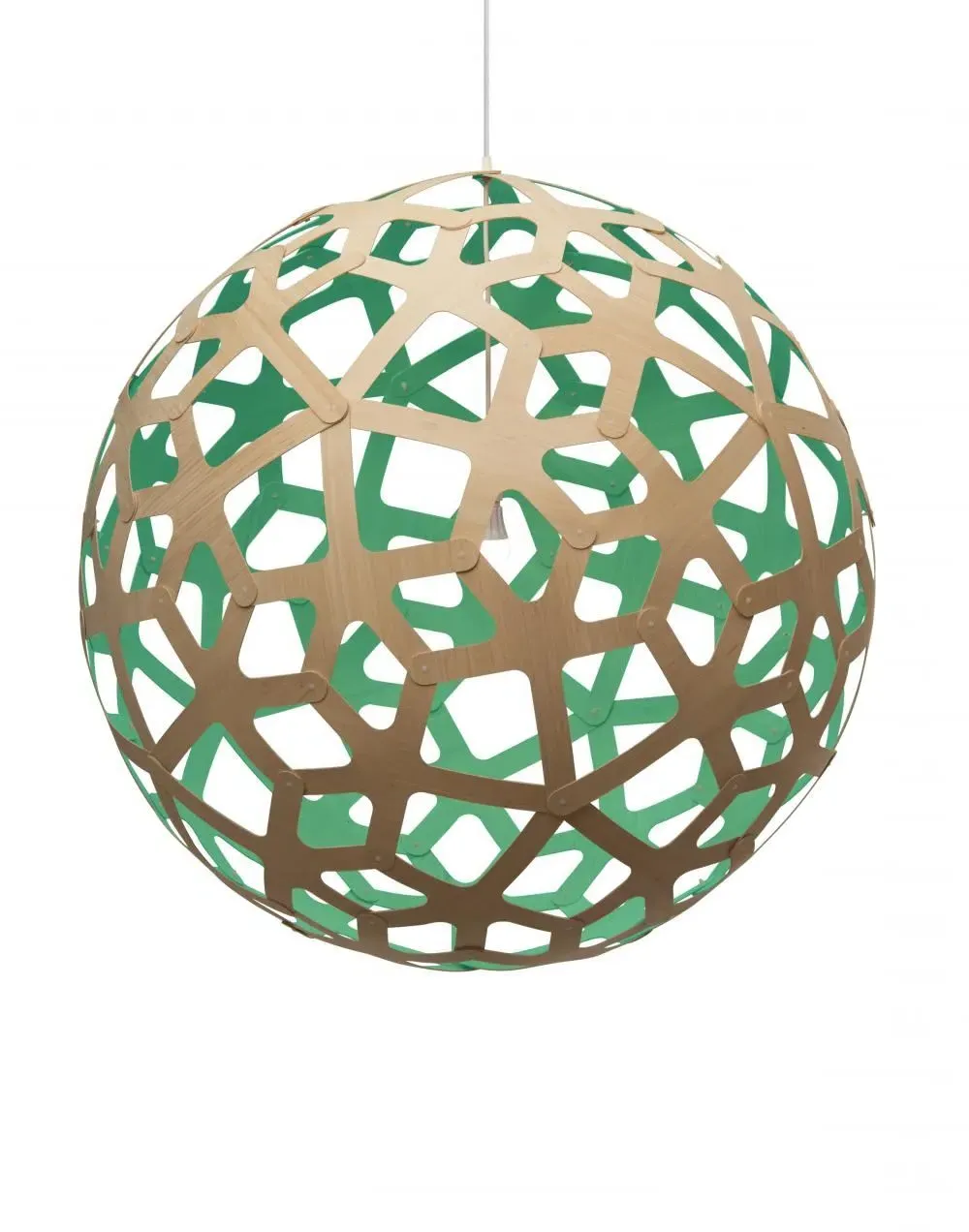 Large Coral Pendant Light - Aqua, Bamboo