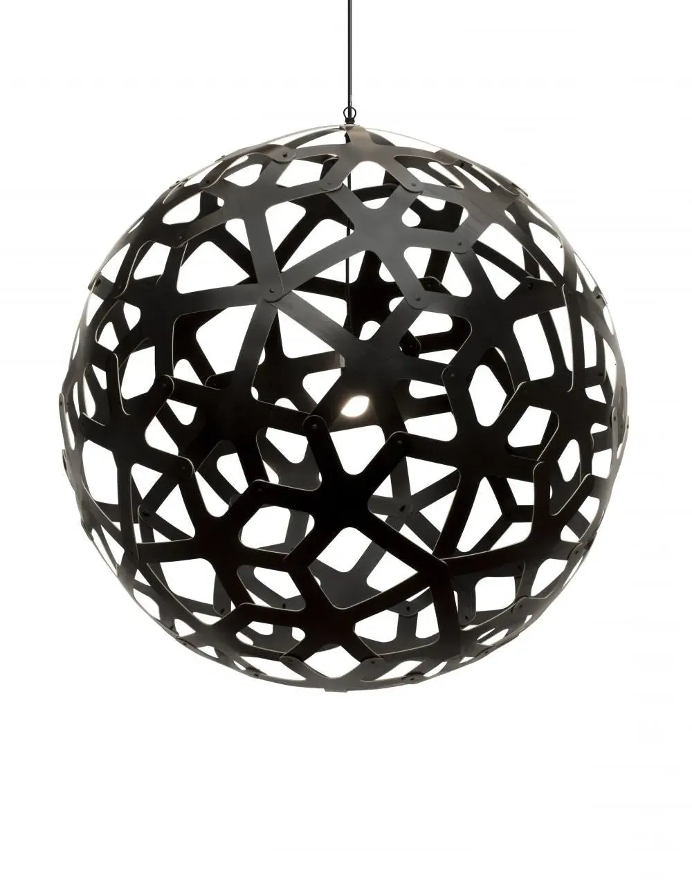 Large Coral Pendant Light - Black, Bamboo