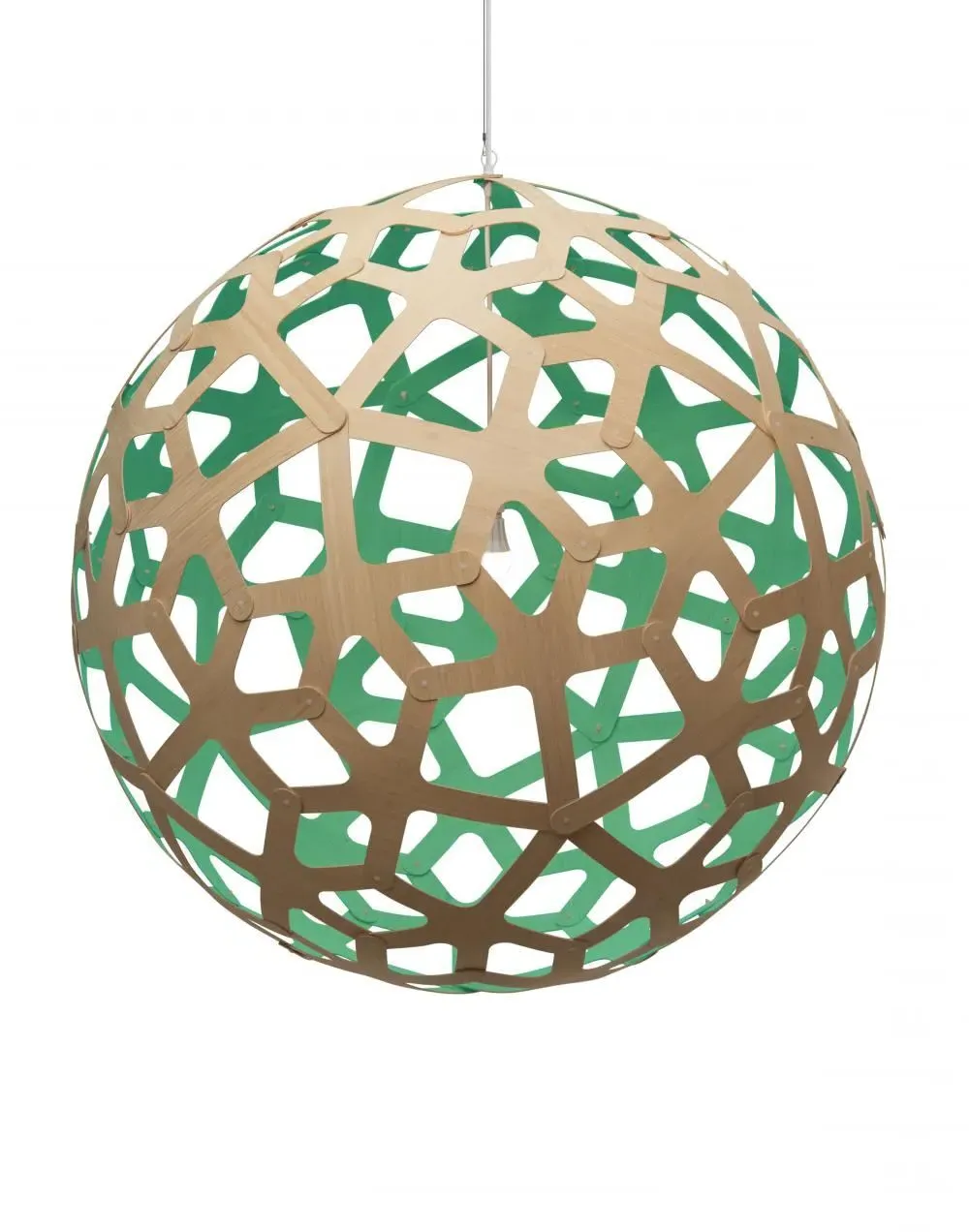 Large Coral Pendant Light - Lime, Bamboo