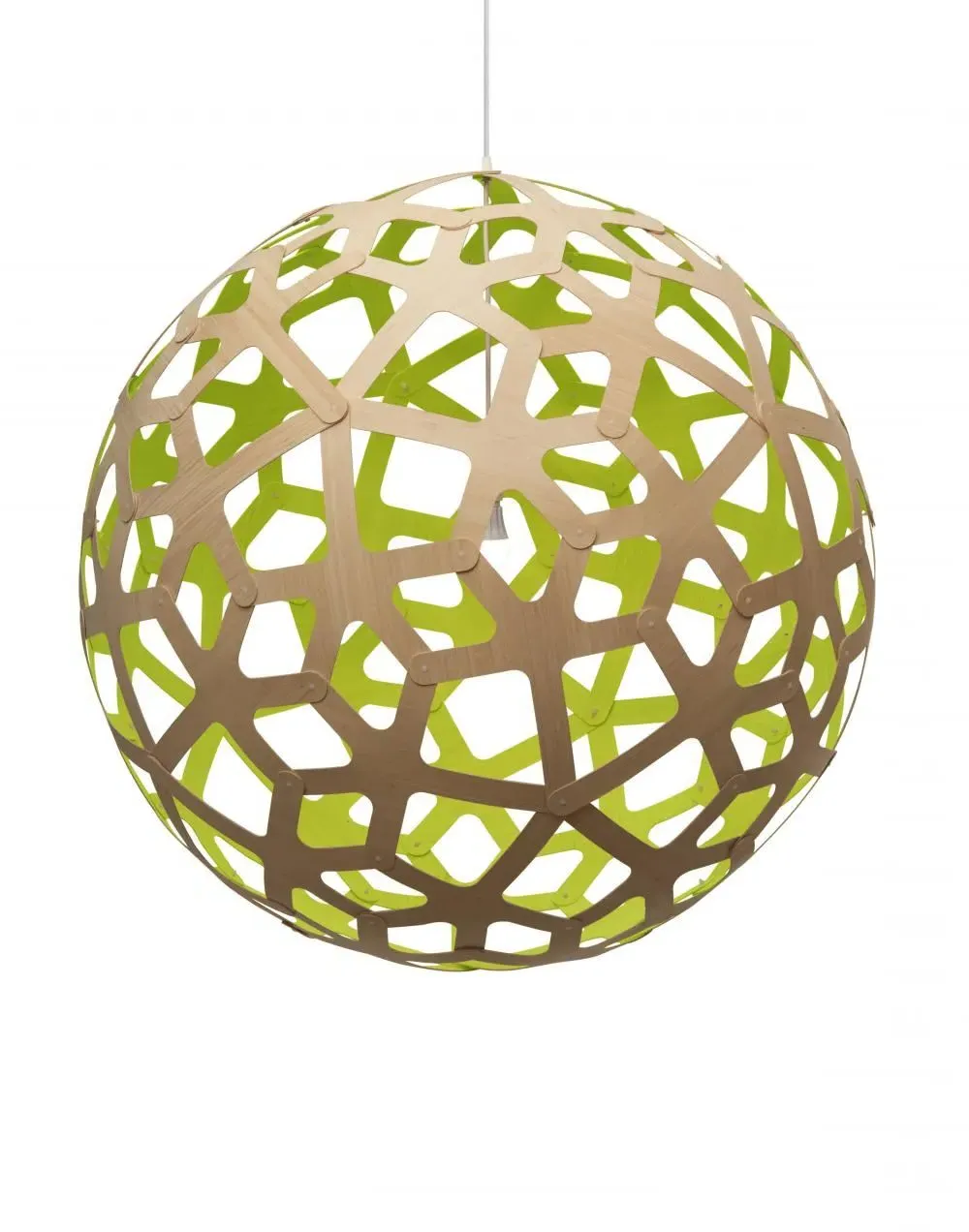 Large Coral Pendant Light - Lime, Bamboo