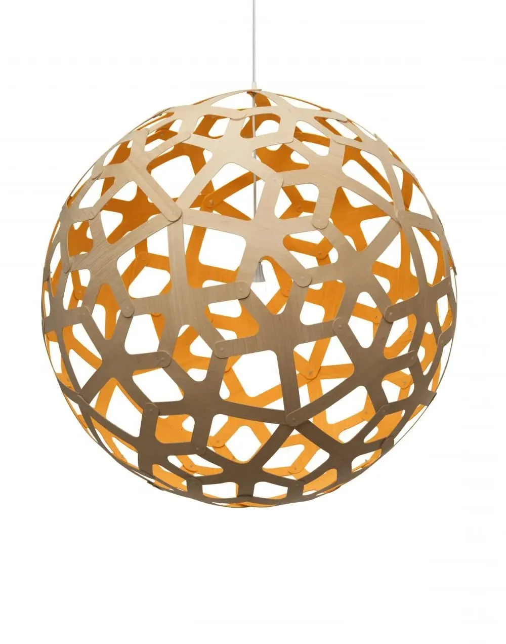 Large Coral Pendant Light - Orange, Bamboo