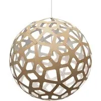 Large Coral Pendant Light - White, Bamboo