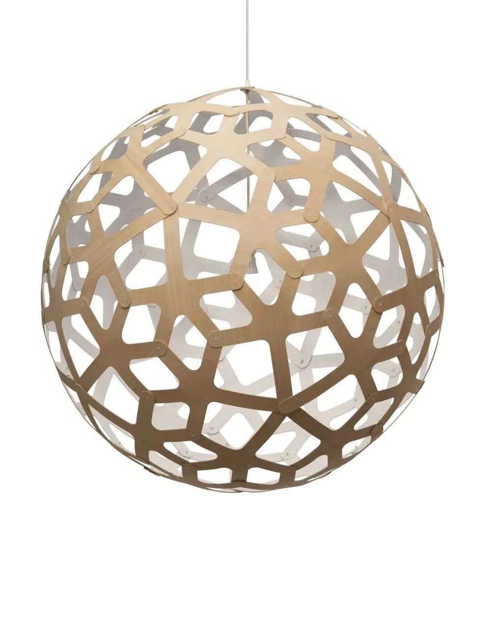 Large Coral Pendant Light - White, Bamboo