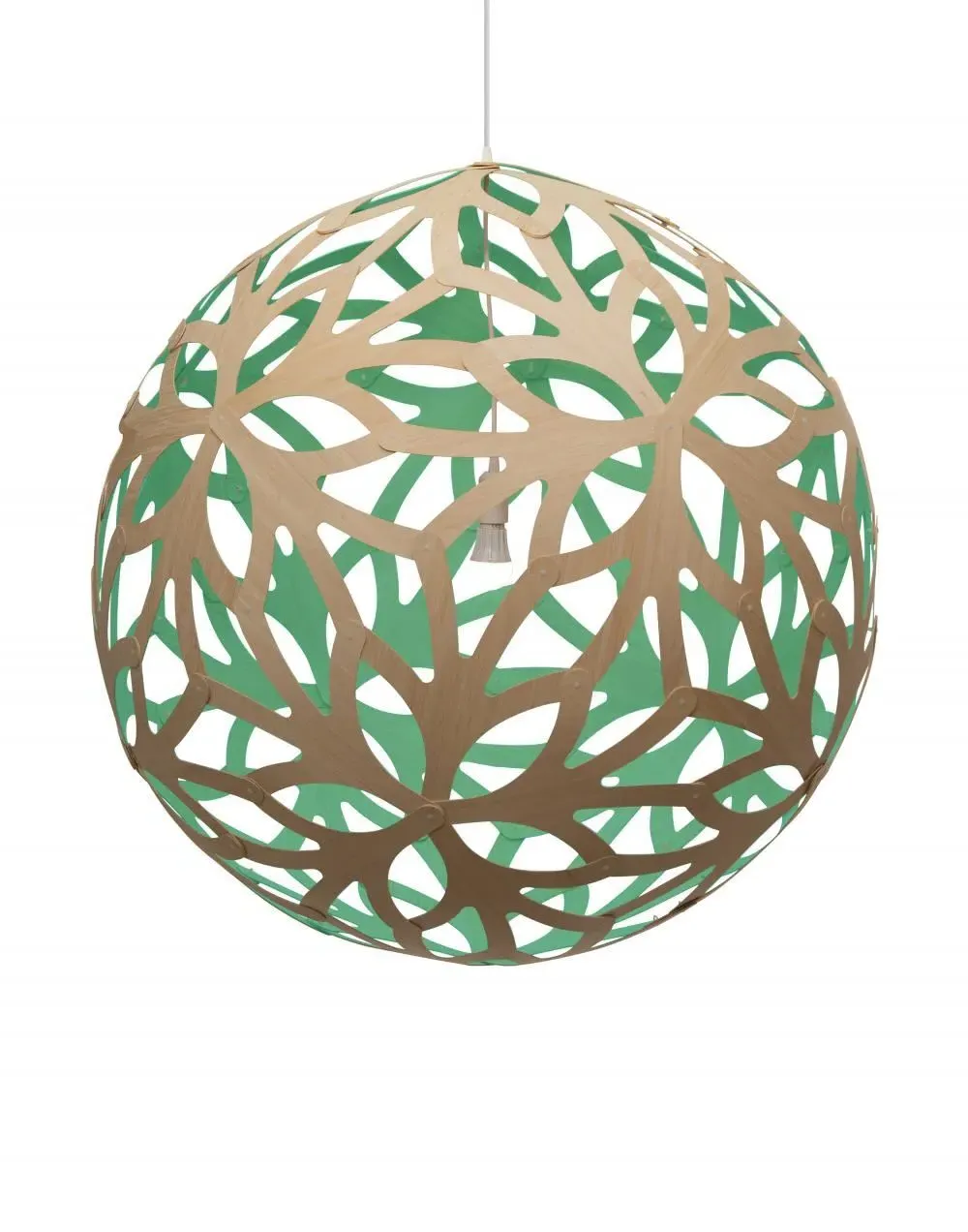 Large Pendant Light - Aqua, Bamboo