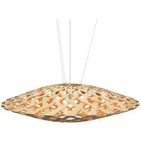 Large Pendant Light - Orange, Flax Fiber