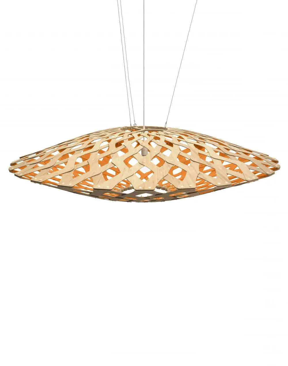 Large Pendant Light - Orange, Flax Fiber