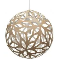 Large Pendant Light - White, Bamboo