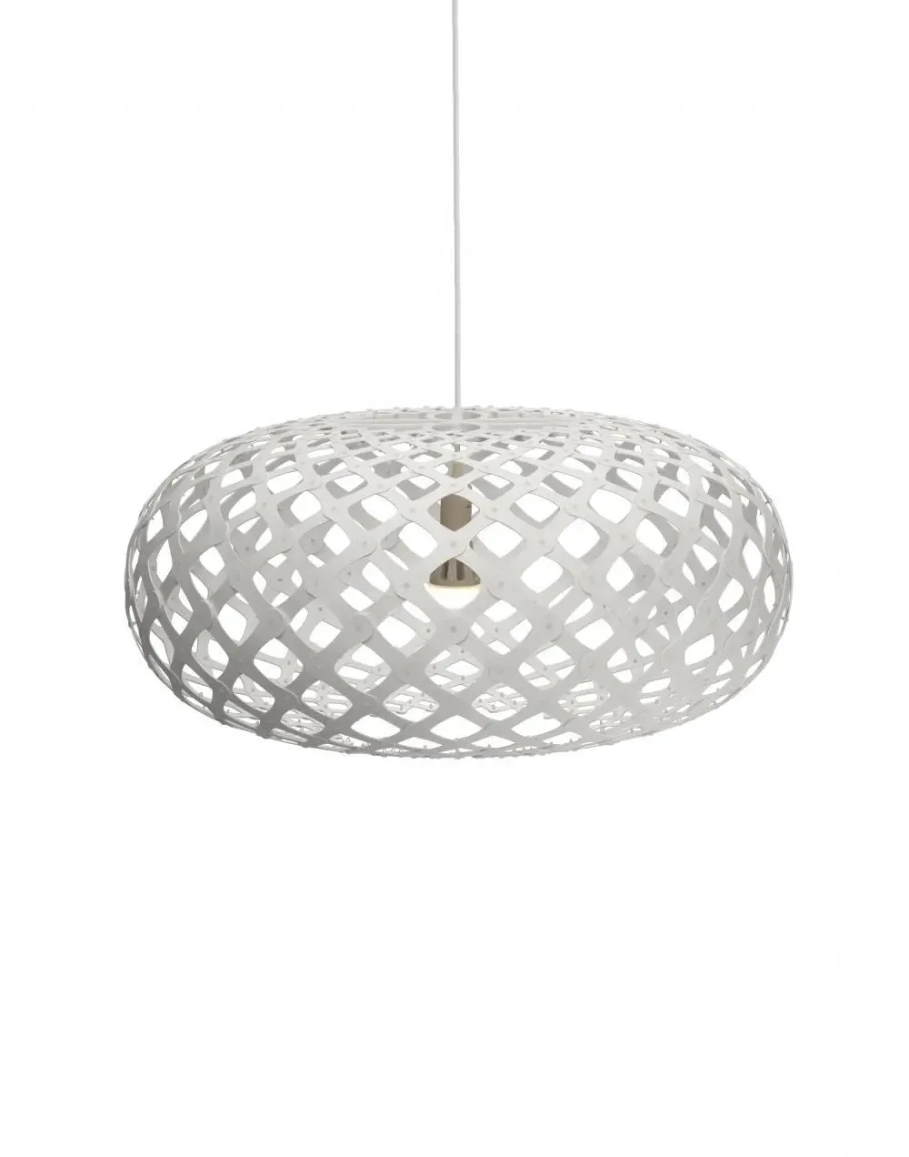 Large Pendant Light - White, Bamboo