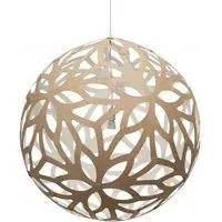 Large Pendant Light - White, Bamboo