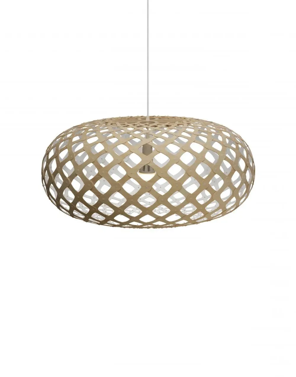 Large Pendant Light - White, Bamboo