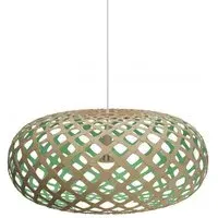 Large Pendant Light with Curves - Aqua, Bamboo