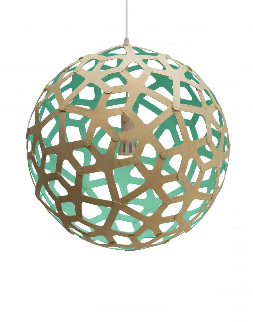 Medium Coral Pendant Light - Aqua, Bamboo
